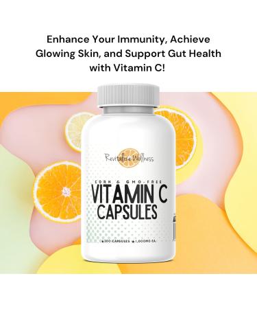 Revitalize Wellness Vitamin C Capsules | Pure Corn & GMO-Free | 1000 mg Vitamin C Per Capsule | 200 Capsules - Buy Online on GoSupps.com