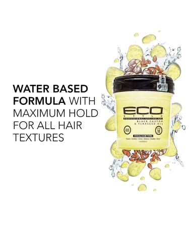 Eco Style Black Castor and Flaxseed Oil Styling Gel - Nourishing Repair for Damaged Hair - Healthy Scalp Promotion - Weightless Hold with Long Lasting Shine - 8 oz - Buy Online on GoSupps.com