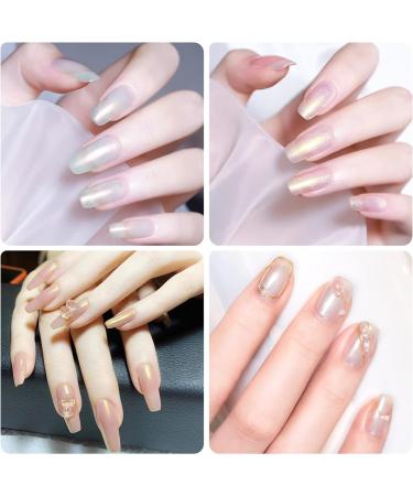 URAQT Chrome Nail Powder Set - 6 Colors Holographic Glitter for Mermaid Neon Nail Art | Iridescent Manicure Pigment with Sponge Brushes - DIY Nail Decoration - Buy Online on GoSupps.com
