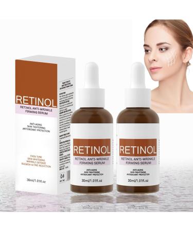 Retinol Anti-Wrinkle Facial Serum,Retinol Eye Cream,Instant Lift Plus,Intense Reactivating Retinol Serum - Retinol Serum for Anti-Aging Skin (2pc)