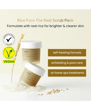 THANKYOU FARMER Rice Pure Facial Scrub - Vegan & Self-Heating Korean Exfoliator for Home Spa | Dermatologist Tested - 3.51 fl. oz (100ml - Buy Online on GoSupps.com