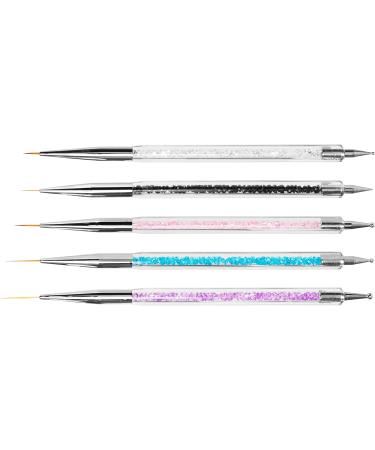 HOMEREVEL 5Pcs Nail Art Brush Set for Stunning Designs and Fine Detailing - Ideal for Salons and DIY Nail Art - Buy Online on GoSupps.com