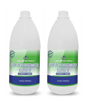 PEG-40 Hydrogenated Castor Oil Cosmetic Grade 2 L / 67.62 fl oz - Solubilizer and Emulsifying Agent for Cleansers Oils and DIY Cosmetic Formulations