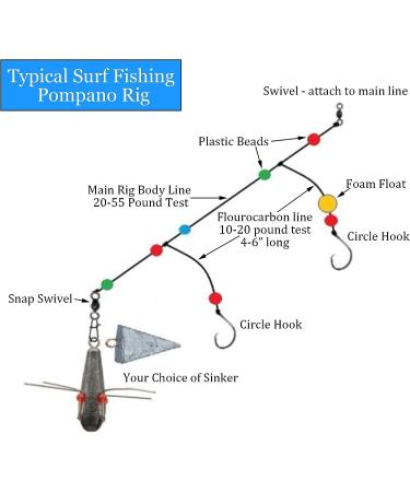 Pompano Rigs Making Kit - Surf Fishing Rig with 210pcs of Bottom Rig Parts, Snell Floats, Beads, Circle Hooks, Swivels, and Snaps - Saltwater Fishing Accessories for Surf Fishing - Buy Online on GoSupps.com