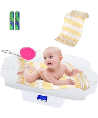 KAZETEC Digital Baby/Pet Scale, Digital Mother and Baby Scale with Hold Function, Baby Scale Measures Adult/Cat/Dog Weight Max: 220 lbs, Height Max: 60 cm, Accuracy  10 g, kg/lb/oz