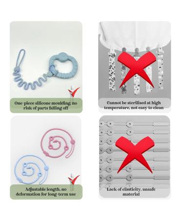 Buy Iopjlk Pacifier Chain - 4 BPA-Free Silicone Cup Catchers Adjustable Stroller Accessories for Babies - Perfect Pacifier Bands for Boys & Girls - Buy Online on GoSupps.com