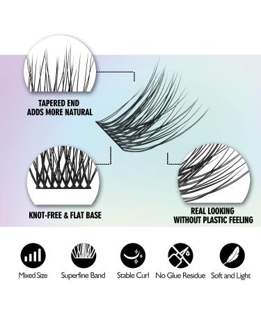 WONSIS DIY Lash Extension Cluster Lashes - 48 Mix Length Individual Lashes for Natural Volume Look - Buy Online on GoSupps.com