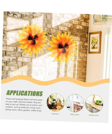 Alipis 4pcs Wrought Iron Sunflower Hanging Emblems Tote Bags for Women Sunflower Wall Ornament Indoor Plant 30x30cmx4pcs Yellowx4pcs - Buy Online on GoSupps.com