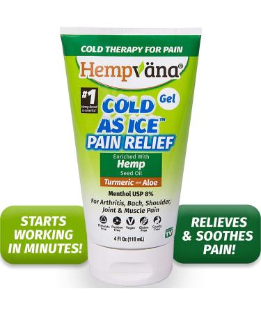As Seen On TV Cold As Ice Pain Relief Gel with Hemp Seed Extract, Turmeric, and Aloe - Fast-Acting Menthol Gel for Arthritis, Joint Pain, Back Pain, Muscle Soreness - Buy Online on GoSupps.com