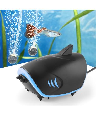 FEDOUR 300LPH Ultra-Lies Aquarium air pump with 2 air outlets 3W adjustable aquarium air pump shark-shaped ventilation oxygen pump for up to 350l aquarium - Buy Online on GoSupps.com
