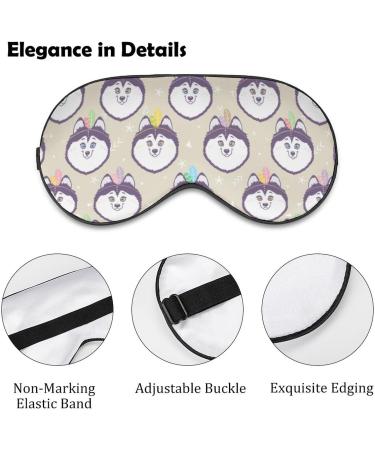 Indian Siberian Husky Sleep Mask - Adjustable Eye Cover for Blocking Light, Ideal for Night Travel and Naps - Men and Women - Buy Online on GoSupps.com