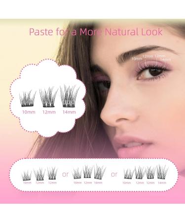 Self Adhesive Eyelashes No Glue Natural Fake Lashes Wispy Individual Lashes DIY Manga Lashes Clusters Extension Mix 10-12-14MM Reusable False Eyelashes No Sticky Residue Self Application at Home - Buy Online on GoSupps.com