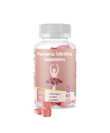 Pueraria Mirifica Gummy Organic Supplement - Pure Root 10:1 Concentrated Extract 60 Veggie Gummies Premium - for Transgender. Women Men