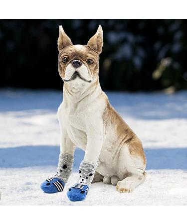 Petloft Anti-Slip Dog Socks for Small to Medium Dogs & Cats - 4 Pieces Slide-Resistant with Adjustable Fastening Tape - Perfect for Puppies and Older Pets (4XL Gray Paw) - Buy Online on GoSupps.com