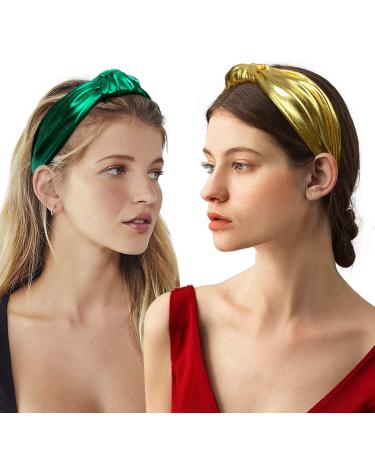 Glitter Knotted Headbands 4 Pack - Vintage Metallic Hair Bands for Women and Girls - Buy Online on GoSupps.com