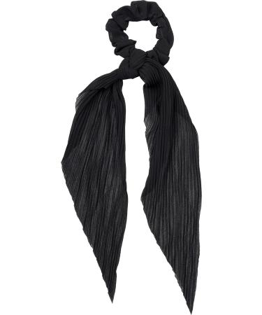 styleBREAKER ladies pleated hair tie with bow in retro style elastic scrunchie ponytail holder hair band 04027014 colour: black