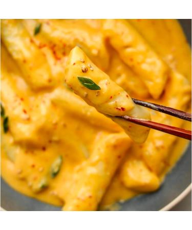 Pro Bunsik Tteokbokki Cheese Flavour 343g - Gluten Free Korean Snack with Topokki Rice Cakes - No MSG - Buy Online on GoSupps.com