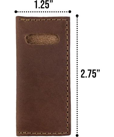 Full Grain Leather Toothpick Case Set (4 Pack) Handmade by Hide & Drink - Single Malt Mahogany - Buy Online on GoSupps.com