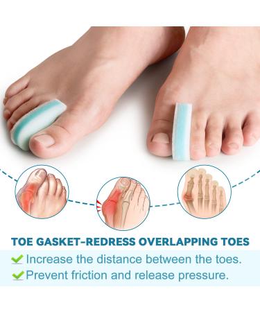 12-Pack Foam Toe Separator Toe Gasket for Overlapping Toes & Bunions - Reduces Friction, Relieves Pain - Blue - Buy Online on GoSupps.com