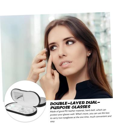 Solustrie Double-Layer Glasses Case & Contact Lens Container - Multi-Glasses Storage Box (16x7x5.5cm) - Hard & Soft Options for International Shipping - Buy Online on GoSupps.com