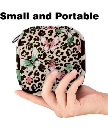 Butterfly Flower Leopard Print Portable Napkin Storage Bags for Women & Teens - Stylish Menstrual Cup & Nursing Holders - Buy Online on GoSupps.com