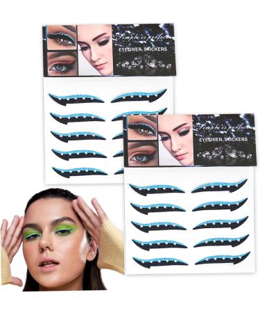 Crystal Eyeliner Stickers 10 Pairs v Reusable Glitter Eyeliner Stickers Waterproof Instant Adhesive Stick on Eyeliner Eyeshadow Strop for Dress Up Party Blue - Buy Online on GoSupps.com