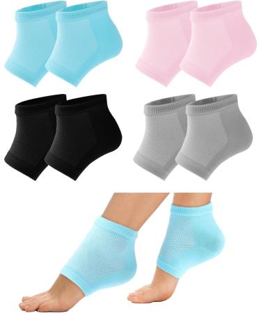 Sibba 4 Pairs Moisturizing Gel Heel Socks Cracked Heel Gel Lined Infused Toeless Spa Socks for Women Soft Cotton Silicone Ventilate Heel Sleeves Open Toe Foot Care Treatment Overnight (Multicolor) 4 Pairs Black+Pink+Gray+Green 4.0 - Buy Online on GoSupps.com
