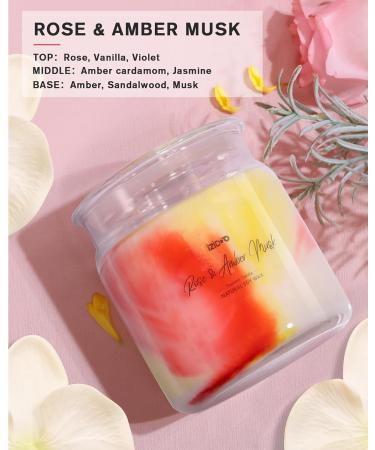 IZIDDO Rose & Musk Scented Candles - Handmade 12oz Red Marble 2 Wick Candles for Home | Perfect Gifts for Women & Men - Buy Online on GoSupps.com
