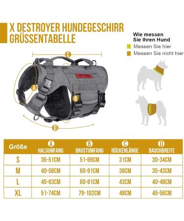 OneTigris Tactical Dog Harness - Heavy Duty Vest with 3 Handles & Metal Buckles | Gray - Ideal for Outdoor Adventures International Shipping Available - Buy Online on GoSupps.com