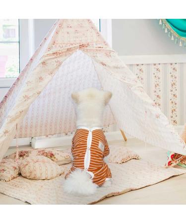 Tony Hoby Shirts for Dogs | Soft & Breathable Striped Dog T-Shirt for Small Medium & Large Dogs - Orange Girl Size L - Buy Online on GoSupps.com