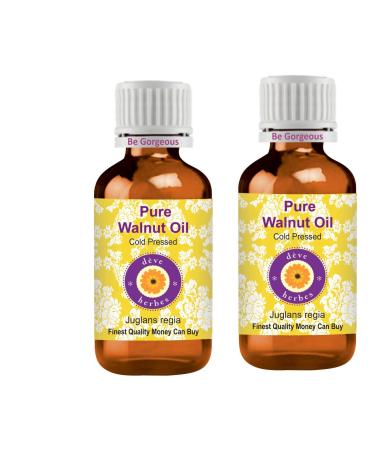 Deve Herbes Pure Walnut Oil Juglans regia 100 Natural Therapeutic Grade Cold Pressed for Personal Care Pack of Two 100ml X 2 6oz