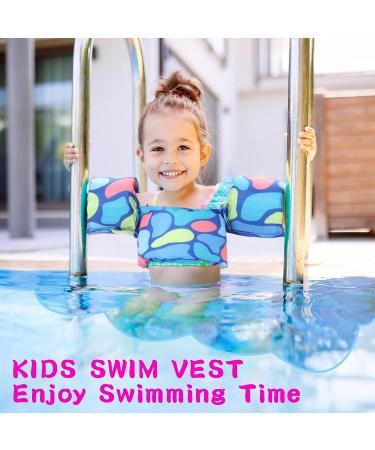 Cartoon Toddler Swim Vest with Sleeves | Adjustable Swimming Jacket for Kids 20-50 lbs | Blue Shark Design - Buy Online on GoSupps.com