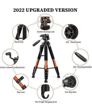 Professional Heavy Duty Camera Tripod for Photography, DSLR, iPhone - Orange | Max Load 15 LB - Buy Online on GoSupps.com