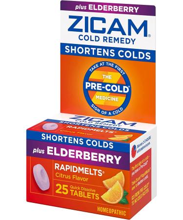 Zicam Cold Remedy RapidMelts Elderberry Citrus Flavor 25 Count - Fast Relief Formula - Buy Online on GoSupps.com