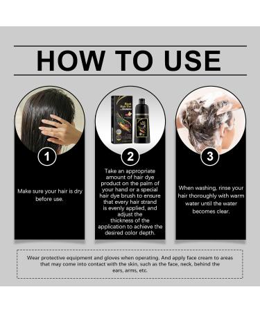 VKaoess 3in1 Shampoo for Black Hair Dye Herbal Shampoo for Black Hair Color Long Lasting Gray Coverage Moisturizing Blend Easy to Apply Instant Color with Herbal Ingredients 8 Bottles - Buy Online on GoSupps.com