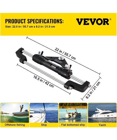 VEVOR 300HP Outboard Hydraulic Steering Cylinder HC5358-3 & HC5345-3 Front Mount - Boat Steering System - Buy Online on GoSupps.com