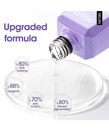 Shop Gellen Gel Base Coat 18ml - Strong Soak Off UV Cured Nail Polish for Salon Quality Results - E-No-Sanding Formula - Buy Online on GoSupps.com