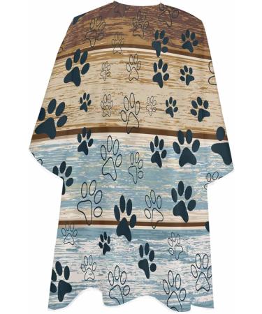 Shop Black Paw Print Barber Cape - Stylish Hair Cutting Cape for All Ages | Adjustable Neckline 55x63 Inch Perfect for Pets & Professionals - Buy Online on GoSupps.com