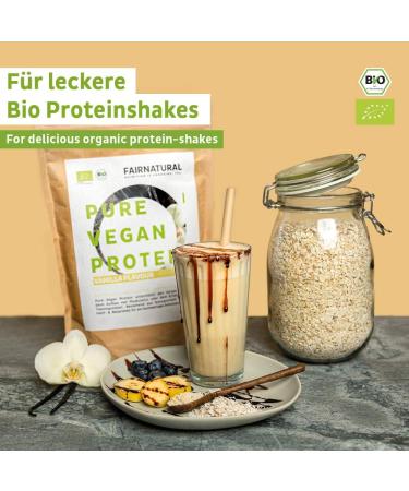 Organic Vegan Protein Powder - Soy-Free Vanilla | 600g Rice Hemp & Pea Protein | Perfect for Baking & Shakes - Imported from Germany - Buy Online on GoSupps.com