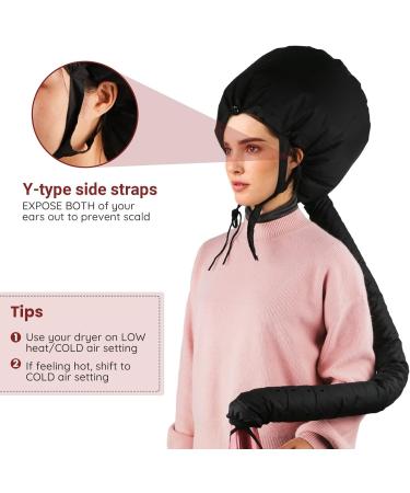 Segbeauty Adjustable Hair Dryer Hood - Deep Conditioning Treatment Cap with Y-Type Side Belt - Black - Buy Online on GoSupps.com