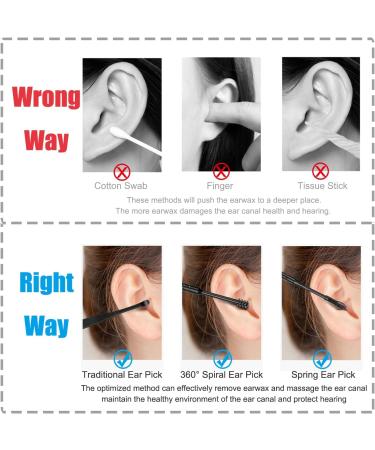 Stainless Steel Ear Wax Removal Kit - Flexible Design Ear Pick for Ear Canal Cleaning - Includes Black Tools and Pouch - Buy Online on GoSupps.com