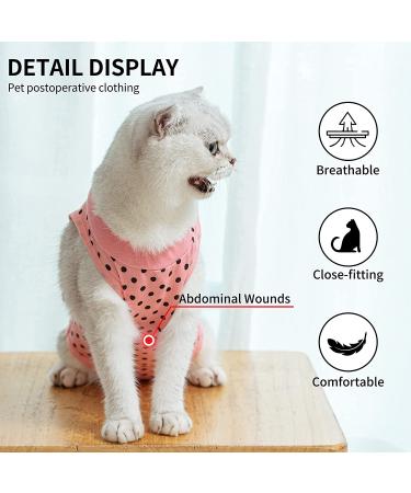 TORJOY Cat Professional Recovery Suit for Abdominal Wounds - Medium Wave Point | Anti-Licking, Breathable, E-Collar Alternative for Cats & Dogs - Buy Online on GoSupps.com