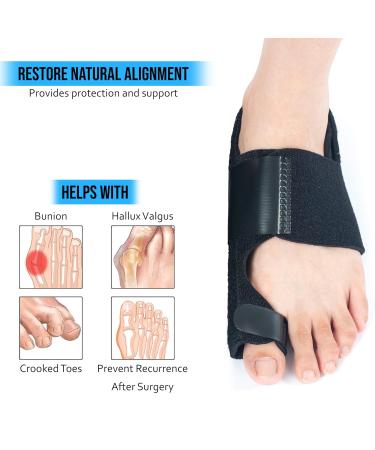 360 Relief Orthopedic Bale Zeh Rail Corrector | Hallux Valgus Pain Relief & Protection | Adjustable Size | Black with Silicone Separators & Laundry Bag - Buy Online on GoSupps.com