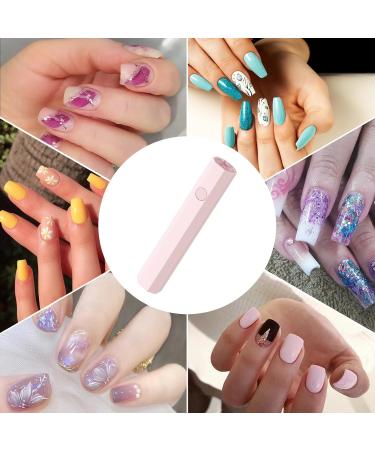 Mini UV Lamp for Gel Nails Small Nail Lamp Nail Dryer for Gel Nail Polish Portable 3W UV LED Lamp 20s/60s Timing Modes Nail Art Tool for Home DIY Gift for Women (Polygonal Pink) - Buy Online on GoSupps.com