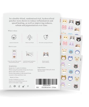 Buy Cute Cat Pimple Patches | 120 Hydrocolloid Acne Dots with Salicylic Acid & Tea Tree - 20 Colors Available | Fast International Shipping - Buy Online on GoSupps.com