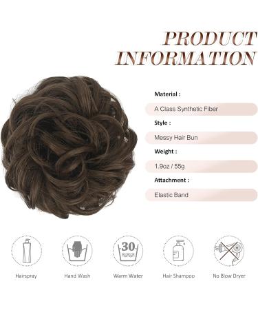 FESHFEN Messy Bun Hair Piece Scrunchies | Synthetic Donut Updo Hairpieces for Women & Girls | Medium Ash Brown - Buy Online on GoSupps.com