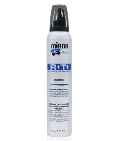 Mirna Professional R+T+ Deep Reconstructing Nourishment Mousse. Enriched with Milk Extract Panthenol Provitamin B5 Vitamin C Sunflower S eed Extract No SLS No Sulphates 200ml / 6.76oz