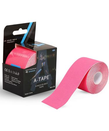 Shop Kinesiology Tape for Athletes | 16ft Water Resistant Latex Free Elastic for Knee Elbow & Shoulder Pain - Pink - Buy Online on GoSupps.com
