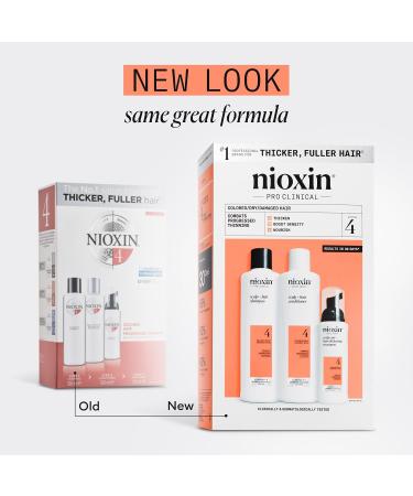 Nioxin System 4 Colored Hair Progressed Thinning Kit by for Unisex - 3 Pc 10.1oz Color Safe Cleanser Shampoo 10.1 oz Color Safe Scalp Therapy Conditioner 3.38oz Color Safe Scalp and Hair Treatment - Buy Online on GoSupps.com