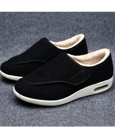 Wide Fit Diabetic Shoes for Men and Women - Warm Comfort, Medical Shoes for Swollen Feet - 9.5 Nizi Cloth Black - Buy Online on GoSupps.com